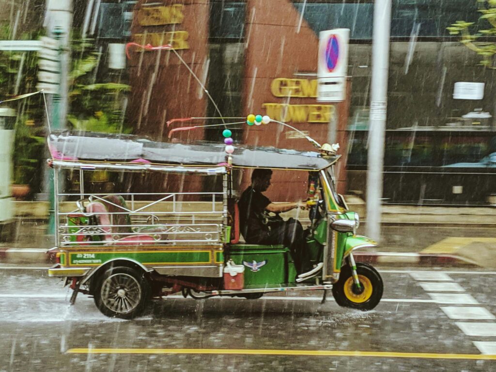 Person driving a motorcycle